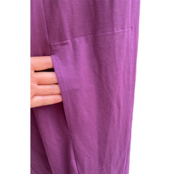 Eileen Fisher Twist Back Bateau Neck Purple Jersey Tunic Shift Midi Dress Sz M - Picture 8 of 11